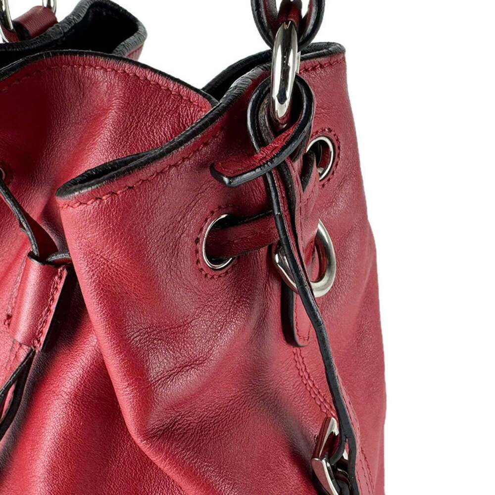PRADA Red Leather Shoulder Bag - Picture 7 of 14